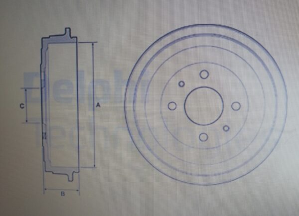 FRENI TAMB POST DX FIAT PANDA III 1.0 HYBRID CROSS DAL 01/2020> DELPHI BF528